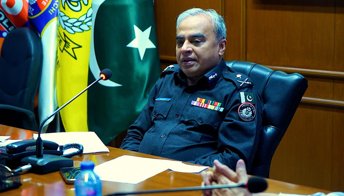 Addl IGP Khadim Hussain Rind during a meeting in Karachi on December 28, 2023. — Facebook/Karachi Police - KPO