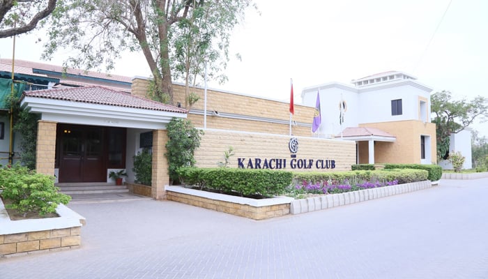 Karachi Golf Club entrance can be seen in this imager. — Facebook/Karachi Golf Club