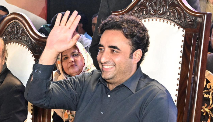 Pakistan Peoples Party Chairman Bilawal Bhutto Zardari gestures at an event on January 18, 2024. — Facebook/Pakistan Peoples Party - PPP