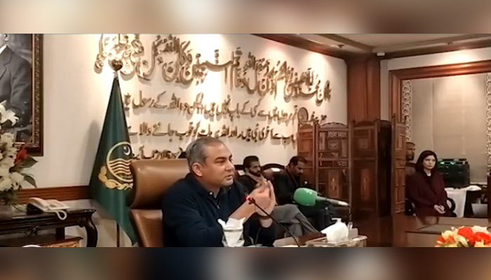 Chief Minister Mohsin Naqvi  Addresses a ceremony organized in honor of journalists at the CM Office on January 21, 2024. — Facebook/Govt of Punjab