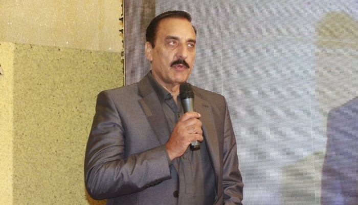 Commissioner Rawalpindi Division Liaquat Ali Chatta addresses a Christmas function on December 22, 2023. — Facebook/Commissioner Rawalpindi Official