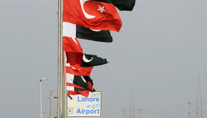 This image shows the flags of Pakistan and Turkey. — AFP/File