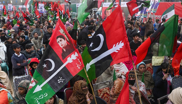 Pakistan People´s Party (PPP) supporters attend an election campaign rally on January 21, 2024. — AFP