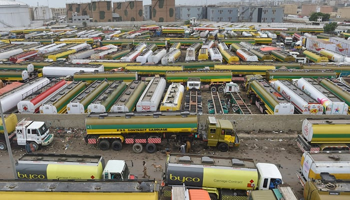 Oil tankers park in a terminal near a port in the Pakistani city of Karachi. — AFP/File