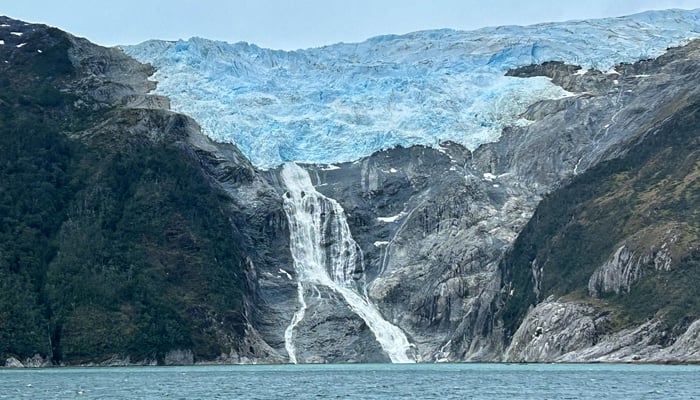 Picture of a glacier in the Beagle Channel, a strait in the Tierra del Fuego Archipelago, in Chiles southern Magallanes and Antartica Chilena Region, near Puerto Williams, on January 8, 2024. — AFP