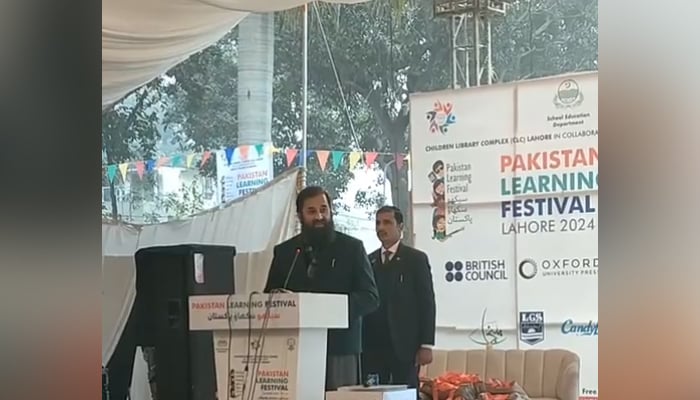 Punjab Muhammad Baligh-ur-Rehman Speaks during the occasion of the two-day Pakistan Learning Festival 2024 on January 25, 2024. — Facebook/Pakistan Learning Festival