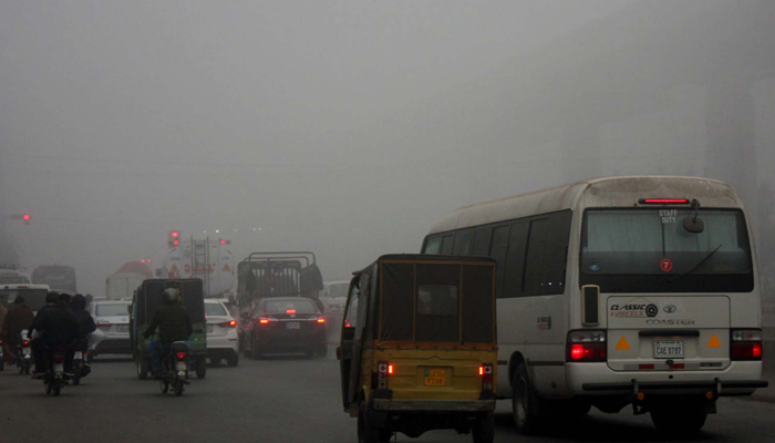 View of dense foggy weather in the early morning during the winter season, captured over the horizon of Lahore on Wednesday, January 24, 2024. — PPI