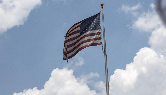 A general view of the US flag in front of the US Consulate in Sandton, Johannesburg, on January 13, 2024. — AFP