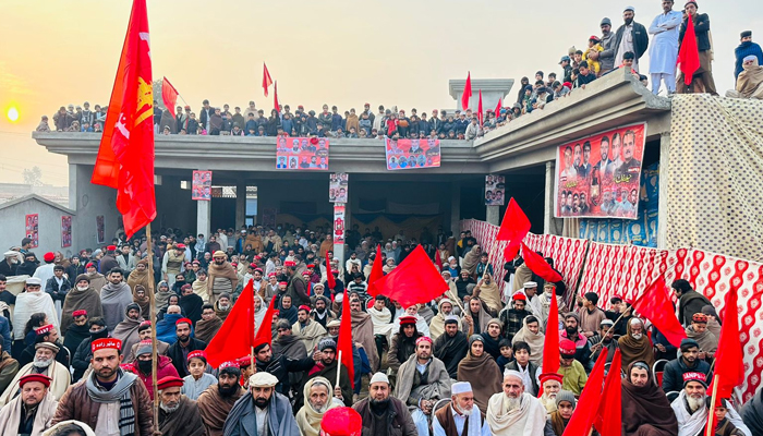 Awami National Party supporters during a party rally in KP on January 25, 2024. — Facebook/ANP Khyber Pakhtunkhwa