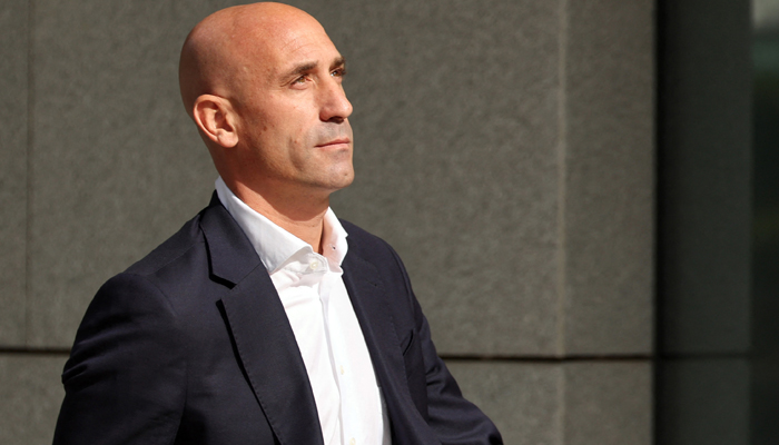 Former president of the Spanish football federation Luis Rubiales arrives at the Audiencia Nacional court in Madrid on September 15, 2023. — AFP