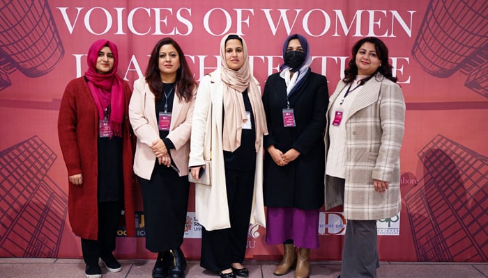 People pose for a picture on the occasion of Voices of Women in Architecture — Facebook/Beaconhouse National University, BNU