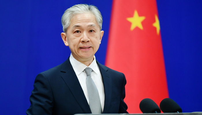 Foreign ministry spokesman Wang Wenbin speaks during a press in Beijing on January 26, 2024. — X/@MFA_China