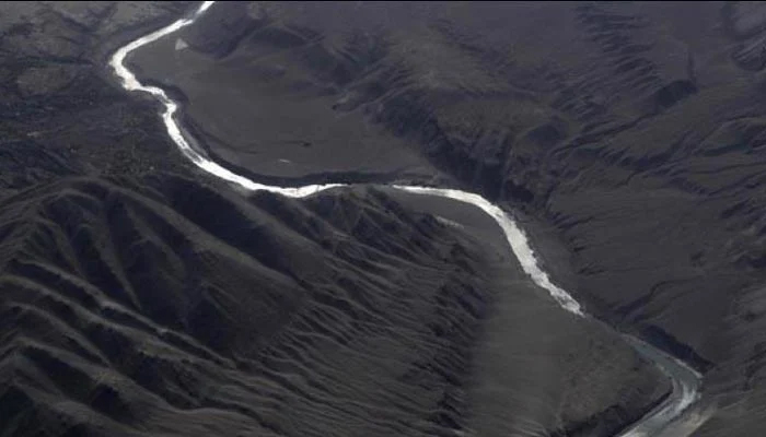 This photograph of an ariel view of the Indus river flowing through Ladakh, Jammu and Kashmir. — AFP/File