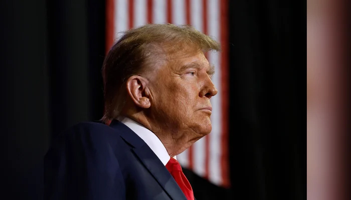 Republican presidential candidate and former President Donald Trump holds a campaign rally at the SNHU Arena in Manchester, New Hampshire on January 20, 2024. — AFP