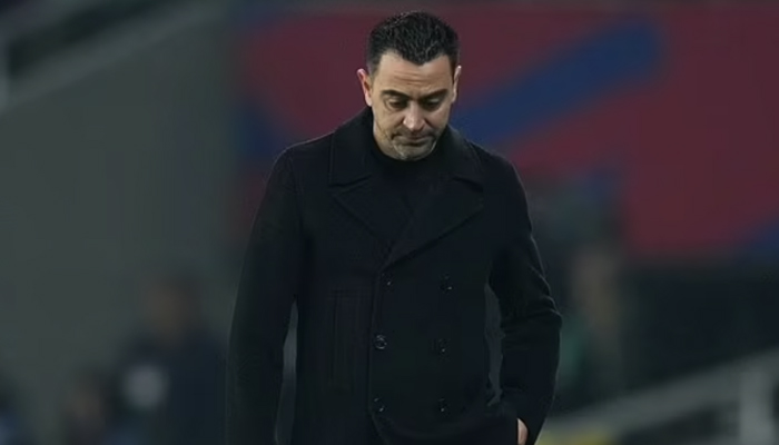 Barcelonas coach, Xavi Hernandez after the clubs 5-3 defeat by Villarreal at La Liga on Jan. 27, 2024. —  AFP