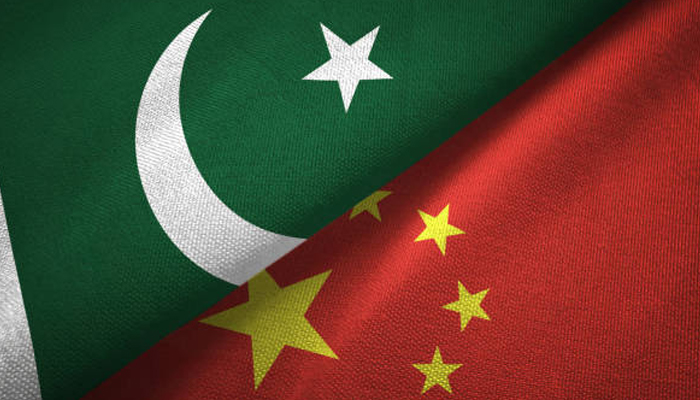 This image shows the flags of  Pakistan and China. — APP/File
