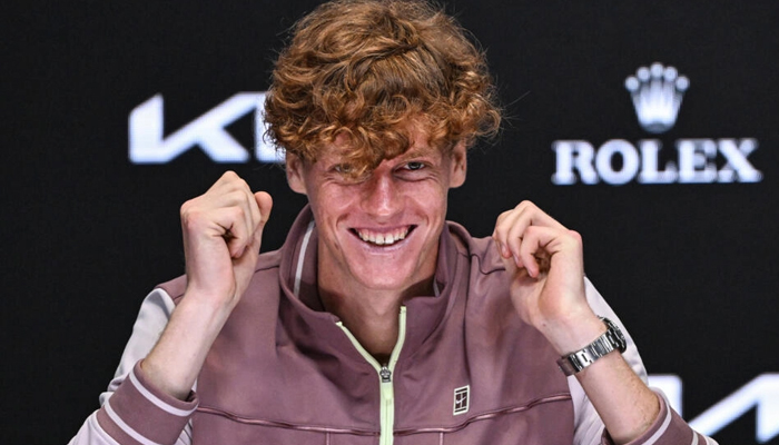 Italys Jannik Sinner addresses the media after victory against Russias Daniil Medvedev at the Australian Open. — AFP/File