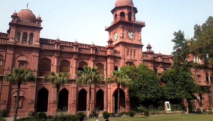 Punjab University (PU) building can be seen. — APP/File