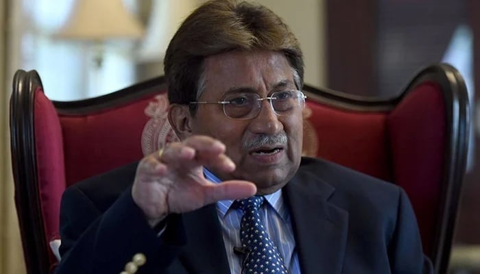 Former military ruler Pervez Musharraf gestures during an interview. — AFP/File