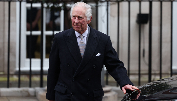Britains King Charles III leaves the London Clinic, in London, on January 29, 2024. — AFP