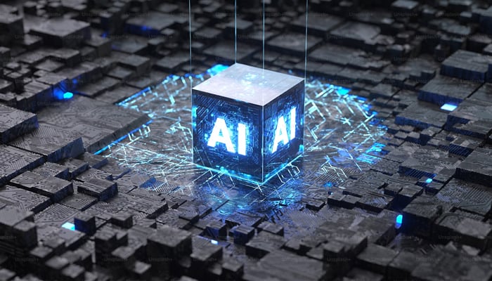 This representational image shows the animated logo of Artificial Intelligence (AI). — Unsplash