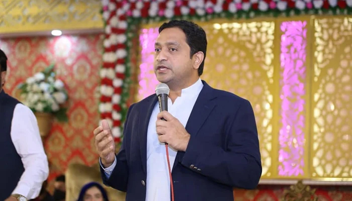 Pakistan Tehreek-e-Insaf (PTI) Karachi President Khurrum Sher Zaman speaks at an event on January 24, 2022. — Facebook/Khurrum Sher Zaman