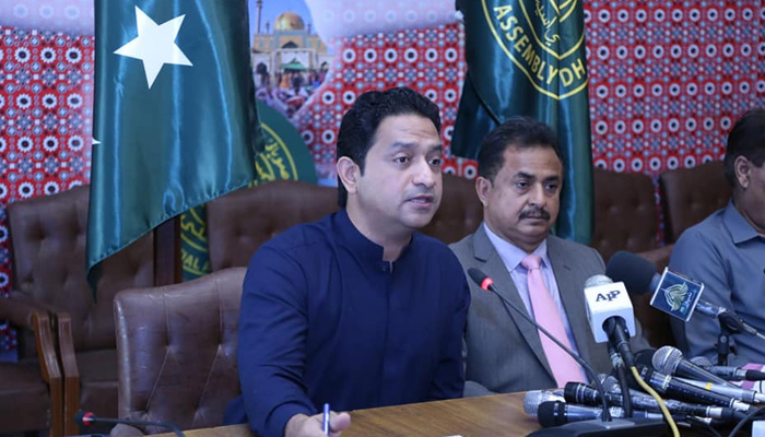 Pakistan Tehreek-e-Insaf (PTI) leader Khurrum Sher Zaman speaks with the media on February 22, 2022. — Facebook/Khurrum Sher Zaman