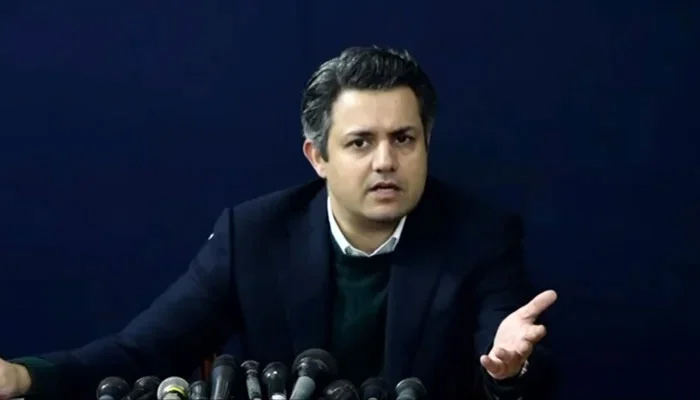 PTI leader Hammad Azhar addressing a press conference in this still, taken from a video. — YouTube/PTI