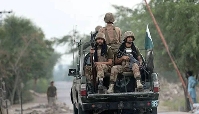The Pakistan Army security force can be seen. — AFP/File