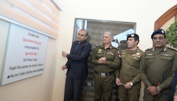 Chief Minister Mohsin Naqvi on Thursday inaugurates Seetal Mari police station on February 1, 2024. — Facebook/Punjab Police Pakistan