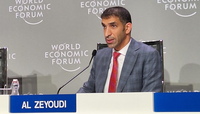 Dr. Thani Ahmed Al Zeyoudi, UAE’s State Minister for Foreign Trade speaks during a session in WEF on January 18, 2024. — X/@ThaniAlZeyoudi