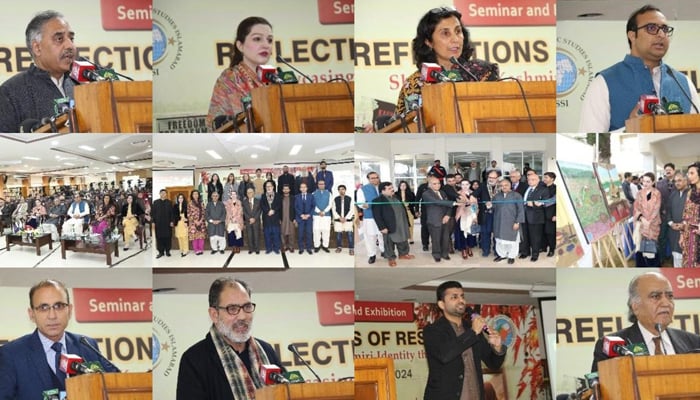 This image shows glimpses of a seminar “Reflections of Resilience organized on February 02, 2024. — Facebook/Institute of Strategic Studies Islamabad