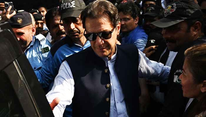 Former prime minister Imran Khan arrives at an Islamabad court for a hearing. — AFP/File