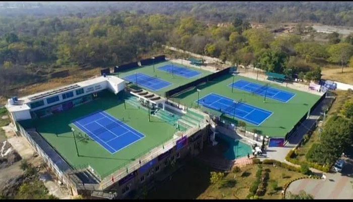 An aerial view shows tennis fields. — Facebook/Pakistan Tennis Federation