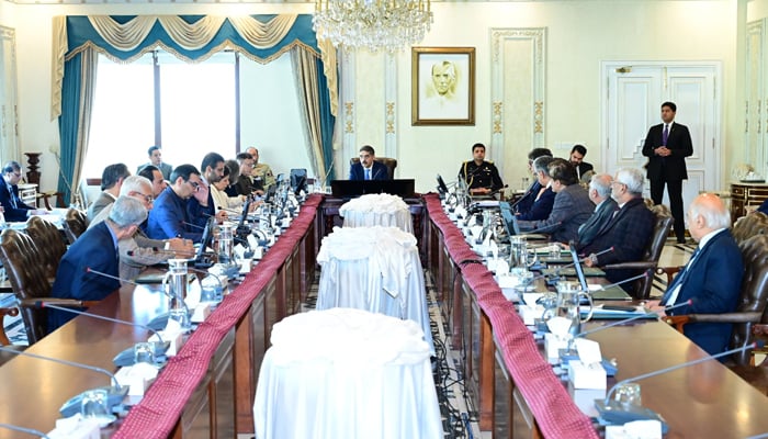 A cabinet meeting is underway chaired by interim PM Anwaar-ur-Haq Kakar on February 6, 2024. — X/@GovtofPakistan