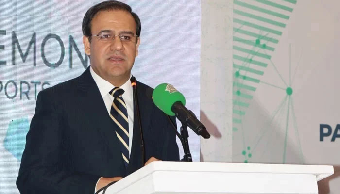 Caretaker IT Minister Dr Umar Saif is addressing an event at a local hotel in Islamabad on November 23, 2023. — Ministry of IT and Telecommunication