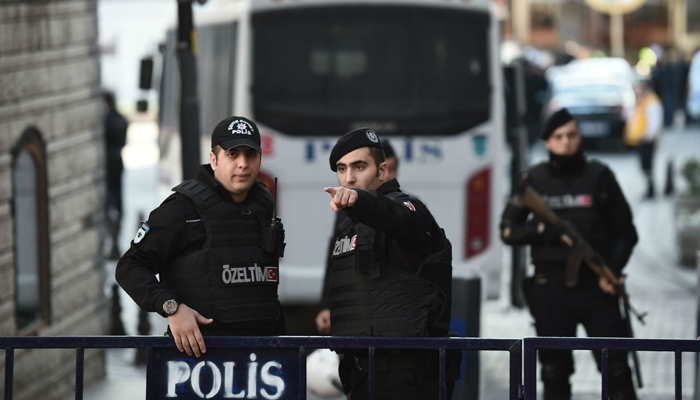 Turkish police officials can be seen in this image. — AFP/File