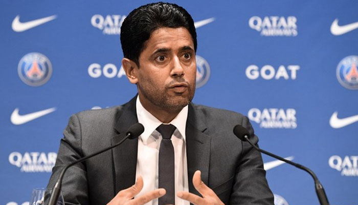 French L1 football club Paris Saint-Germain’s President Nasser Al-Khelaifi attends a press conference in Paris. — AFP/File