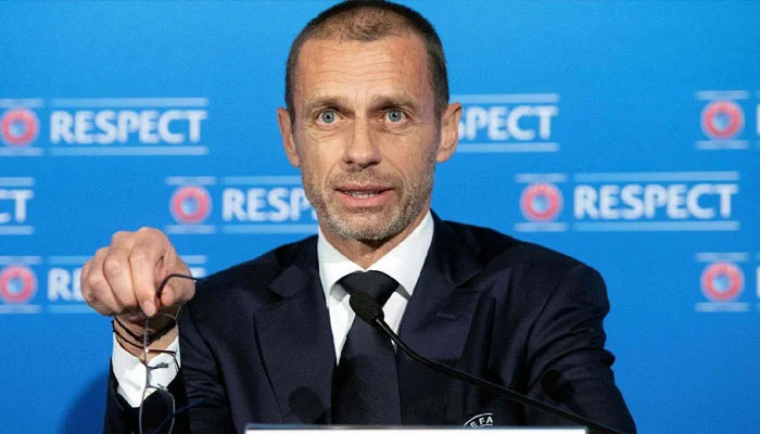 UEFA President Aleksander Ceferin while addressing a press conference. — AFP