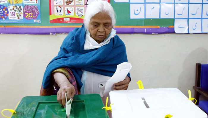 Elderly women cast their vote in the Ballot box during the General Elections 2024 on February 8, 2024. — PPI