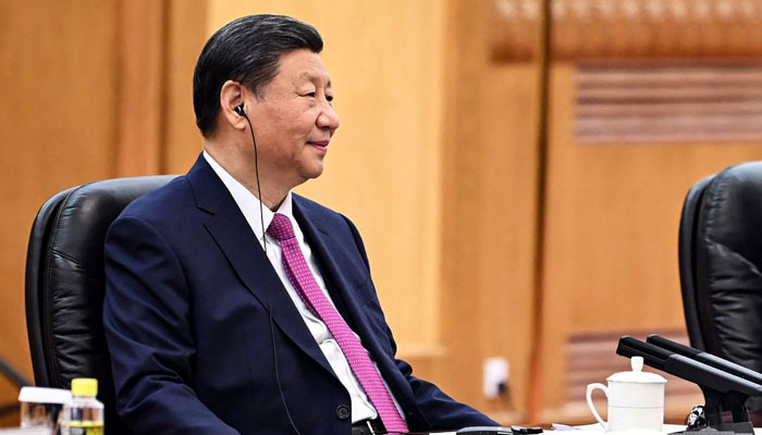Chinese President Xi Jinping attending a meeting with Uzbekistans President in Beijing on January 24, 2024. — AFP