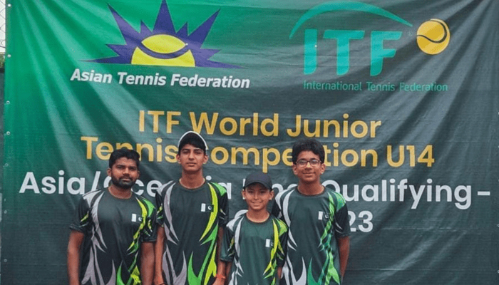 Junior Tennis players can be seen at the Pakistan Tennis Federation. — Facebook/Pakistan Tennis Federation