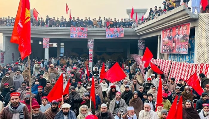 Awami National Party supporters during a party rally in KP on January 25, 2024. — Facebook/ANP Khyber Pakhtunkhwa