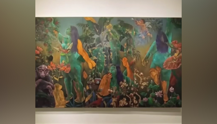 Farazeh Syeds artwork can be seen on the gallery wall on February 10, 2024. — Facebook/Farazeh Syed