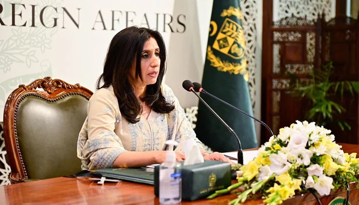 Spokesperson for the Ministry of Foreign Affairs Mumtaz Zahra Baloch speaks to the media on February 3, 2024. — Facebook/Ministry of Foreign Affairs, Islamabad
