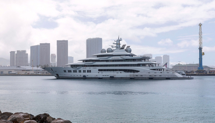 The yacht Amadea arrives at Honolulu Harbor, Hawaii in 2022. — AFP/File