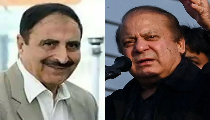 Nawaz Sharif (right) and Muhammad Gushtasap. — AFP/X/File