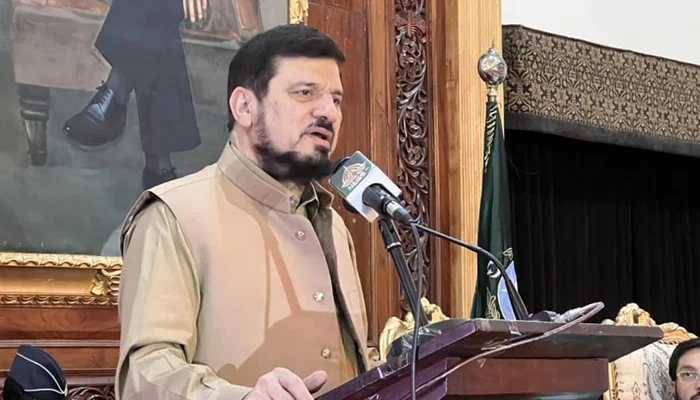 Governor Ghulam Ali speaks at an event related to World Diabetes Day on November 14, 2023. — Facebook/Haji Ghulam Ali Governor Khyber Pakhtunkhwa