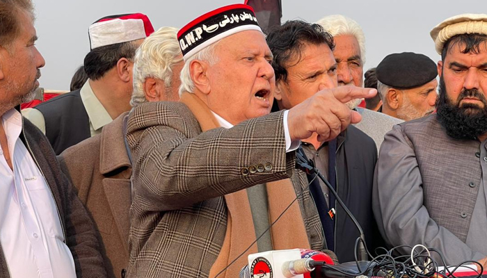Qaumi Watan Party (QWP) Chairman Aftab Ahmad Khan Sherpao can be seen in this image. — Facebook/Aftab Ahmad Khan Sherpao