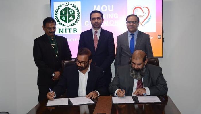 The National Information Technology Board (NITB) and the Pakistan Society of Interventional Cardiology (PSIC) Signed the MOU during a Signing ceremony on February 14, 2024. — Facebook/National Information Technology Board -NITB